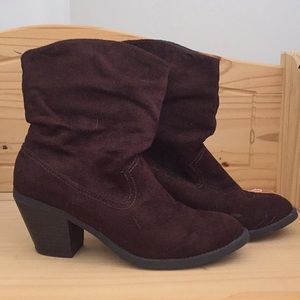 Chocolate brown ankle booties